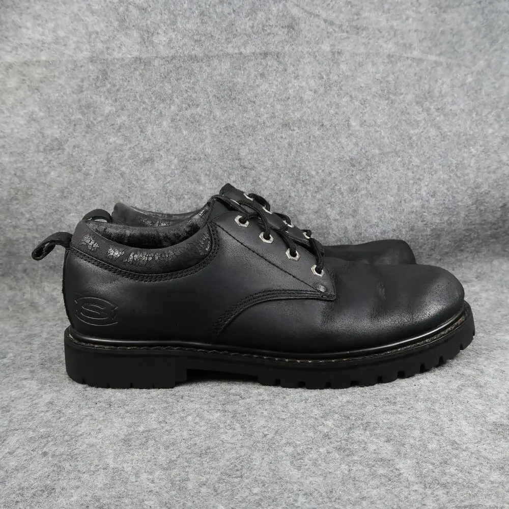 Skechers Shoes Mens 10 Tom Cat Derby Oxfords Chunky Lug Sole Work Leather Black